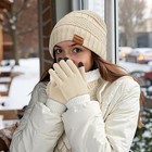 Matching Set  Beanie  Scarf  And Gloves In Coordinated Design 