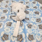 Blankets   Beyond Bear Lovey Security Blanket White Blue Owl Gray Pacifier Strap
