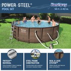 Bestway 14  X 42  Power Steel Deluxe Above Ground Swimming Pool   Pump  used 