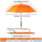 Storm Proof Umbrella Sports Golf Umbrella 62 Inch Large Size Sturdy Umbrella 