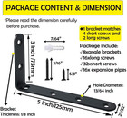 Corner Brace 8 Pcs Shelf Bracket Heavy Duty Black Steel L Corner Brace  Decorati