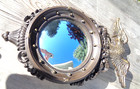 Eagle Convex Wall Mirror 4410 Porthole 16x10 Plastic Dart Ind  Vintage Usa