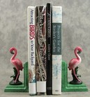 Pair Of Tropical Pink Flamingo Cast Iron Bookends Book Ends
