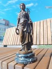 Athena Bronze Woman Sculpture Female Decor Caduceus Art Wisdom Vintage Marble