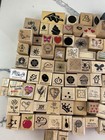 Vintage Mixed Themes Season Holiday Wood Rubber Stamp Lot 