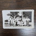 Vintage B w Photo Snapshot Of Family Portrait Many Staring At Child   Woman