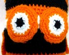 Handmade Crochet Owl Plushie In Black Orange   White With Tassel Ears - Cute   Q