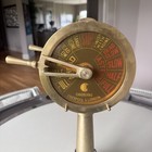 Novelty Nautical Lamp Solid Brass Ships Engine Room Telegraph W wood Base 14in 