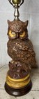 Vintage Retro Mid Century Owl Lamp Light Ceramic Hand Painted Mcm