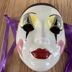 Vtg Ceramic Wall Mask Porcelain About Face Harlequin Mardi Gras Clown Art Deco