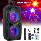 9000w Portable Bluetooth Speaker Dual 10  Subwoofer Heavy Bass Sound System  mic