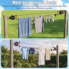 Outdoor Clothesline Kit  150 Ft Heavy Duty Clothesline Cable Pulley