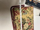 Vintage Cloth Padded Floral Sewing Basket Carrying Case