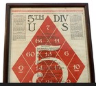 Wwi 1919 Us Army Framed 5th Fifth Infantry Division Red Diamond Calendar