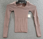 Free People Love Letter Long Sleeve Top Womens M l Chocolate Scoop Neck Pullover