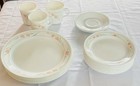 Vintage Corelle Dinnerware Peach Garland Floral 27-piece Set