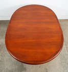 Mid Century Danish Modern Dining Table Solid Teak Accordion Leaf Round Oval Mcm