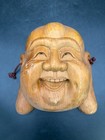 Noh Mask Wooden Carved Decor Handcrafted Vintage Authentic Japanese