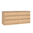 Tvilum Scottsdale Jackson Hickory 6-drawer 60 55 In  Wide Double Dresser