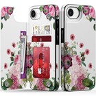  For Iphone 16e Case Wallet - Flip Folio Iphone 16e -6 1  Blooming Roses