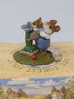 Wee Forest Folk Mice At Water Fountain     little Squirt     Boy Mouse  Retired M181