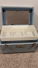 Vintage Samsonite Train Case W  Mirror Suitcase  Luggage Baby Blue