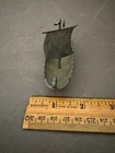 Norge Norway Handstopt Tinn Pewter Viking Ship Boat Salt Cellar Figurine Vtg