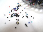 Vintage Czech Glass Seed   Tube Beads Loose   Black   Mixed Multi Color   6 Oz 