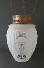 Antique Art Nouveau Deco Glass Lantern Globe Brass Light Cover Arts And Crafts