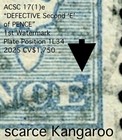 6d Blue Kangaroo 1st Wmk   defective Second E Pence    Acsc 17 1 e Cv 1 750   1l34