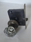 Antique Russwin Mortise Lockset With Glass Door Knobs And Brass Faceplate