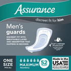 Assurance Men s Guards  Maximum Absorbency  One Size Fits All  52 Count