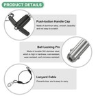 2pcs T Handle Lock Pins  10mm Dia  80mm Usage Long Push-button Ball Locking Pin
