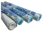 Lot 3x New Kravet Lee Jofa Palmari Blue Pre-trimmed Wallpaper Double Roll Set