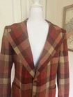 Vintage 70s Pierre Cardin Plaid Tartan Wool Blazer Jacket  Lined Size 38