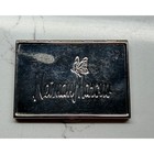 Neiman Marcus Vintage Silver Tone Butterfly Logo  Double Compact Mirror