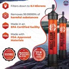 2 Emergency Water Filter Straws 1800-gal Survival Camping Hiking Bpa Free 2-pack