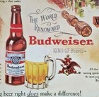 Vintage Rare 1990 s Budweiser Brewing Beer Chart Poster King Of Beers Nos P-74