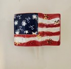 Nora Fleming Mini Retired American Flag Gold Nf Initials On Stripes