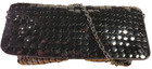Vintage Women s Chainmail Style Clutch Bag Black Metal With Chain 10 X 5  