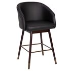 Margie Modern Mid-back 26  Stool Gray With Walnut Finish Beechwood Legs