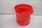 2 Rubbermaid Commercial Products Cleaning Bucket Red One Size Metal Handle Usa