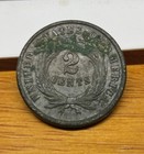 1864 Two Cent Piece Ef   Full Motto 1st  in God We Trust  Us Antique Coin