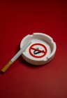  new Round No Smoking Sign Ashtray - White Multicolor Design  Home Decor 