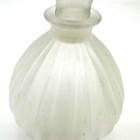 Vtg Parfume Bottle Art Deco Frosted Satin Glass Round Fan Stopper