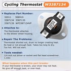 3387134 Dryer Thermostat 3977393 3392519 3977767 Thermal Fuse Kit For Whirlpool