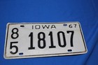 Vintage Iowa 1967 License Plate Set Man Cave Wall Decor Bird House