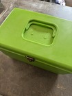 Vintage 60s 70s Wilson Wil-hold Lime Neon Green      Plastic Sewing Box W  Tray
