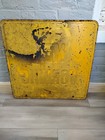 Vintage Heavy Embossed Steel Men Working Sign 24 x24  Road Workout Workshop Gym