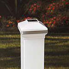 Veranda 5 In  X 5 In  White Vinyl Solar-powered Pyramid Fence Post Cap